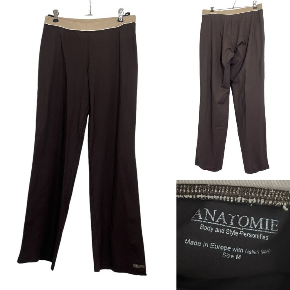 Anatomie leggings straight leg pants Med brown ponte knit stretch casual -9